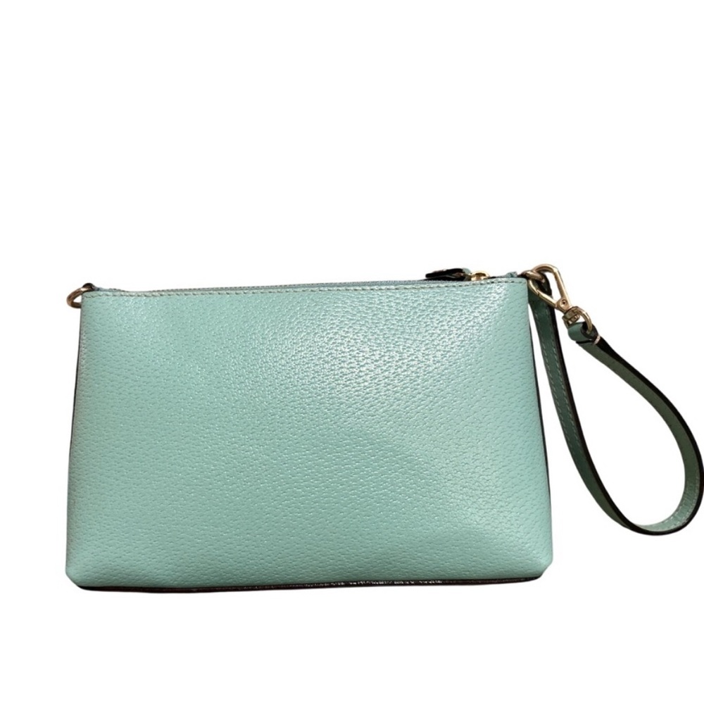 Kate Spade Aqua Leather Wallet with Gold Accents - Picture 2 of 8